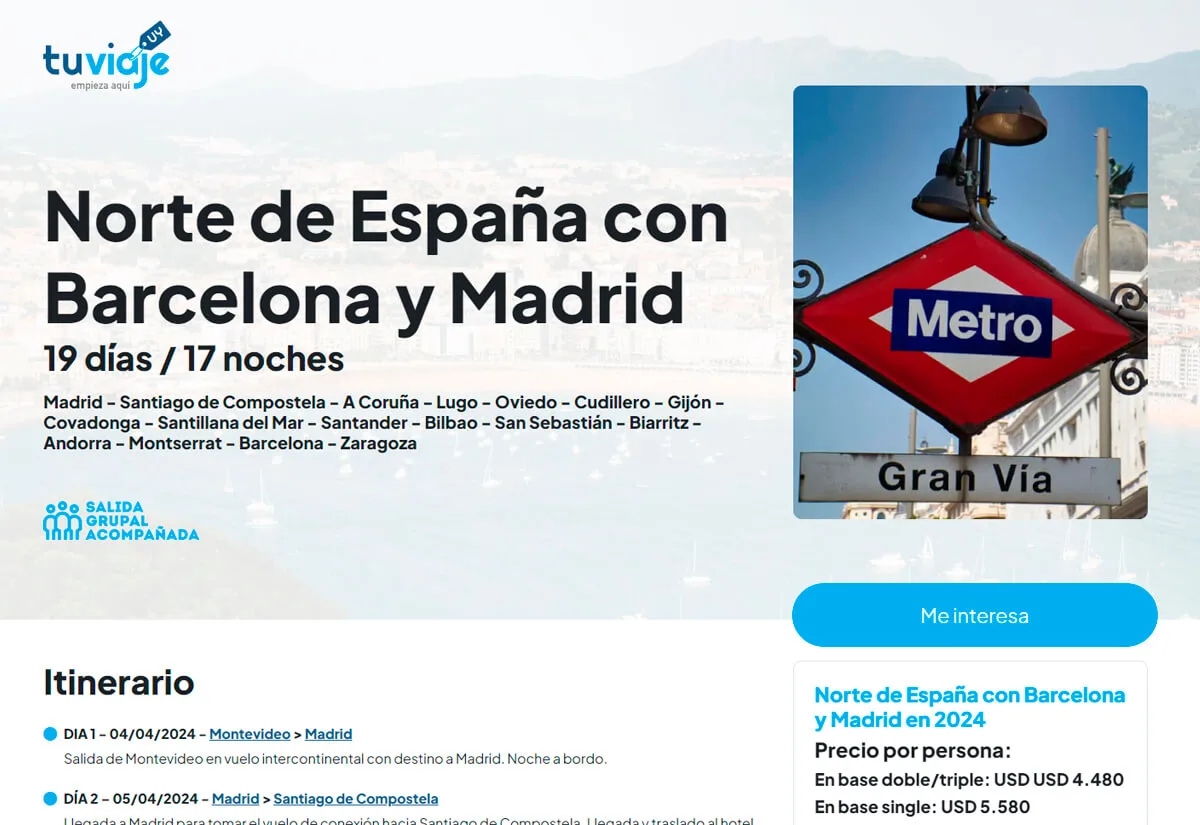 Itinerarios interactivos TuViaje