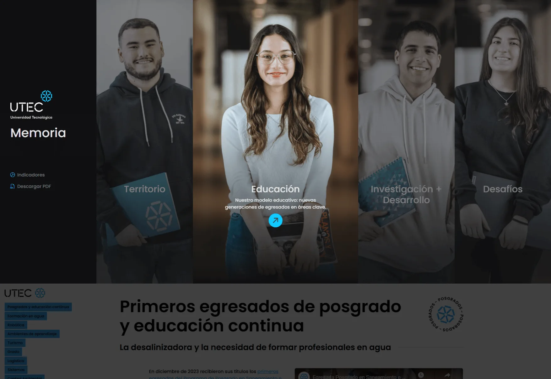 Sitio web Memoria UTEC